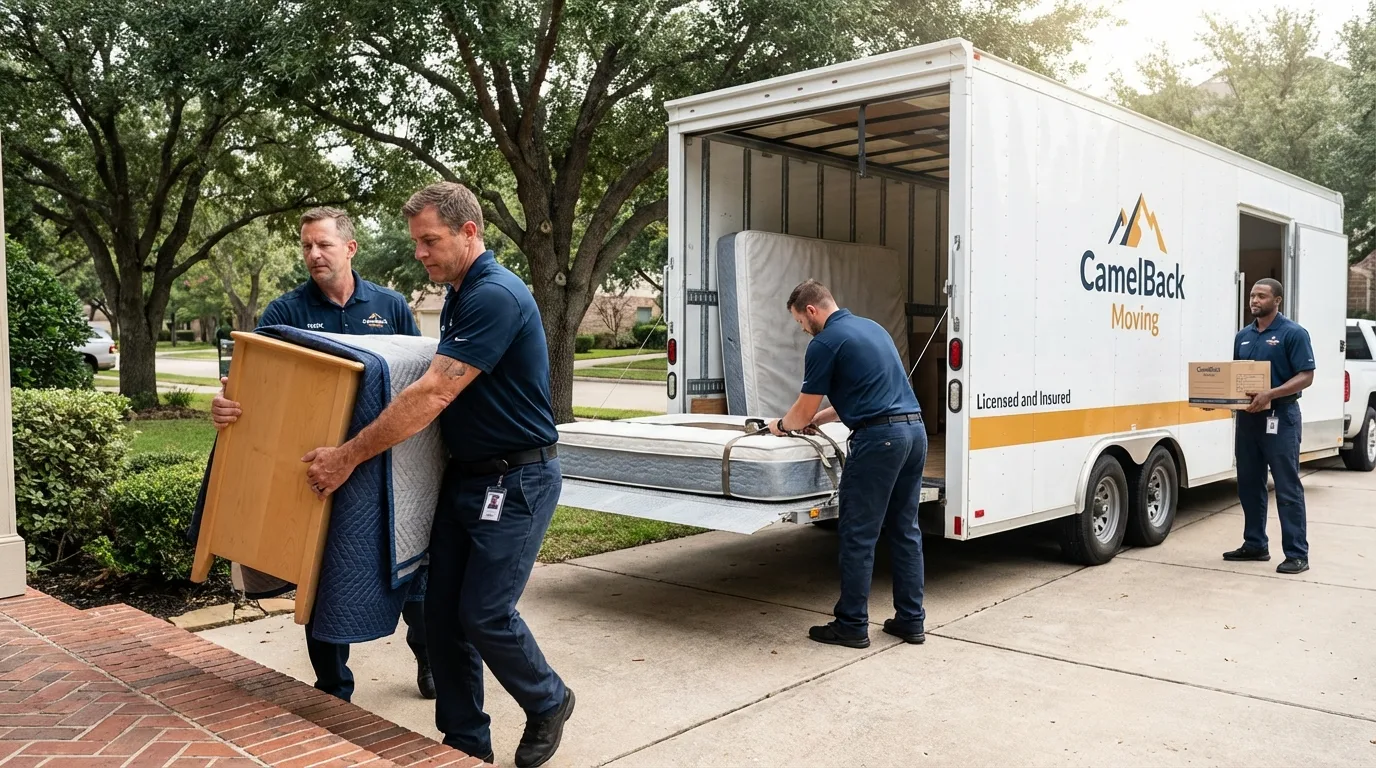 Crew loading residential truck for cross-state move from Spearfish, SD